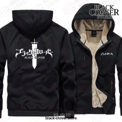 2021 Black Clover Warm Coat Jacket Winter Thick Zip Up Hooded