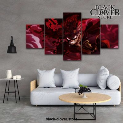 5 Pieces Black Clover Asta Night Canvas Wall Art