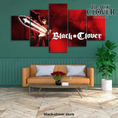 5 Pieces Black Clover Red Canvas Wall Art