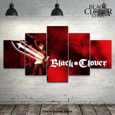 5 Pieces Black Clover Red Canvas Wall Art
