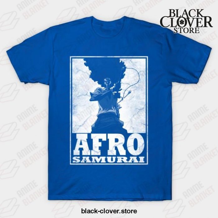 Afro Hair Samurai T-Shirt Blue / S