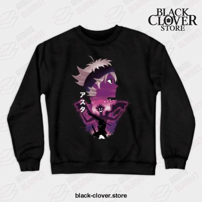 Anime Hero Asta Crewneck Sweatshirt Black / S
