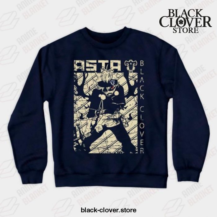 Asta Black Bulls Crewneck Sweatshirt Navy Blue / S