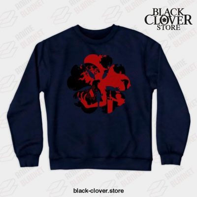 Asta Black Clover Crewneck Sweatshirt Navy Blue / S