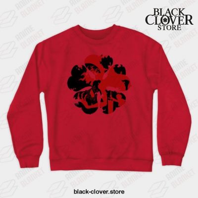 Asta Black Clover Crewneck Sweatshirt Red / S