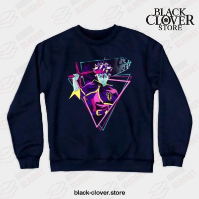 Asta Black Clover Vintage V1 Crewneck Sweatshirt Navy Blue / S