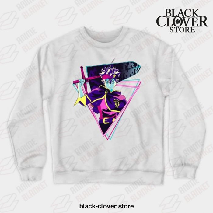 Asta Black Clover Vintage V1 Crewneck Sweatshirt White / S