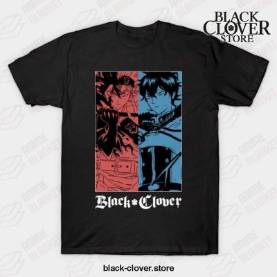 Asta Vs Yuno - Clover Anime Black T-Shirt / S