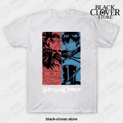 Asta Vs Yuno - Clover Anime Black T-Shirt White / S
