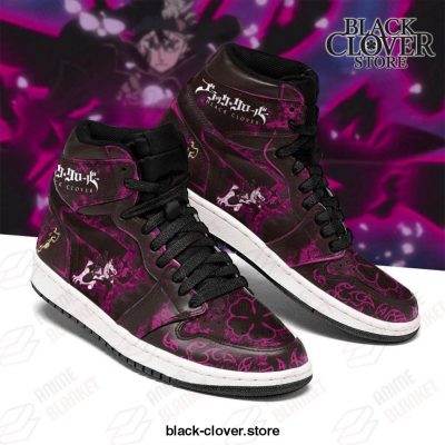 Black Asta Sneakers Custom Purple Clover Anime Jd