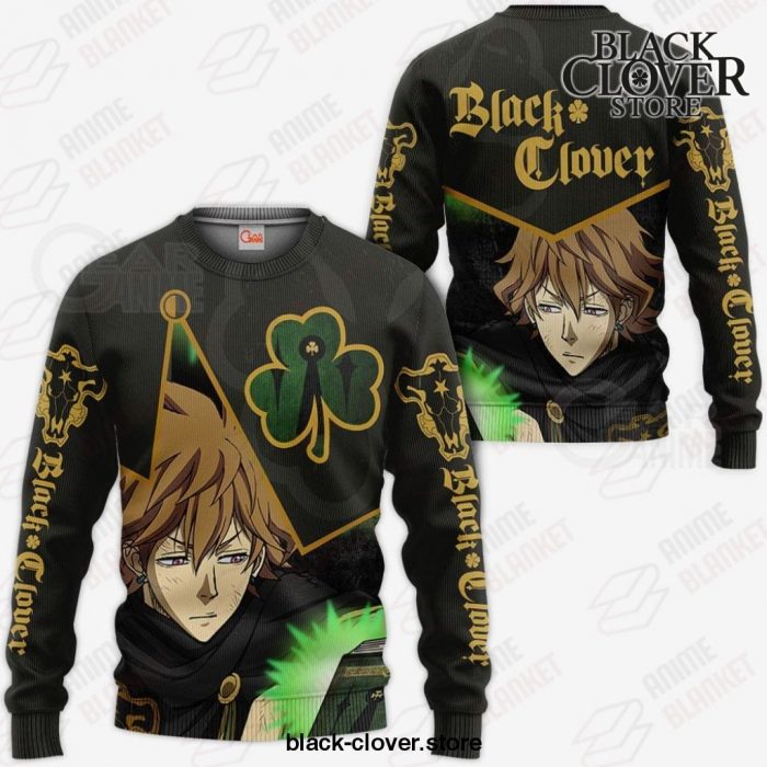 Black Bull Finral Custom Shirt Clover Anime Jacket Va11 Sweater / S All Over Printed Shirts