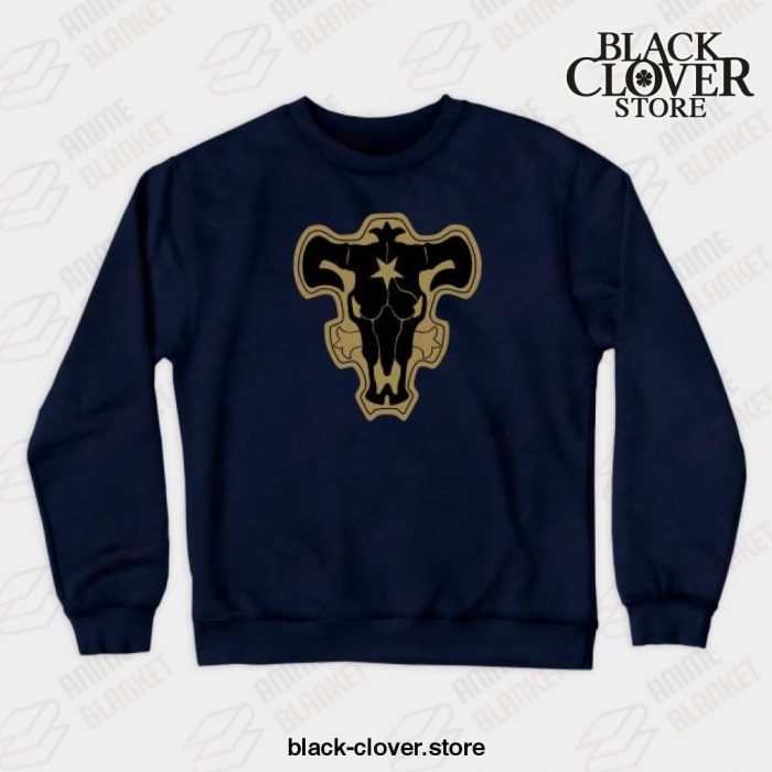 Black Bulls Logo Crewneck Sweatshirt Navy Blue / S