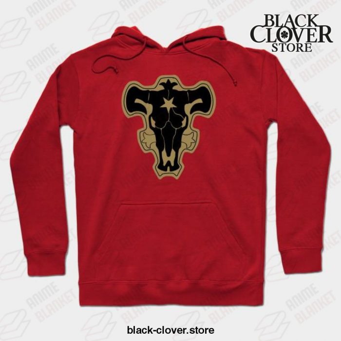 Black Bulls Logo Hoodie Red / S