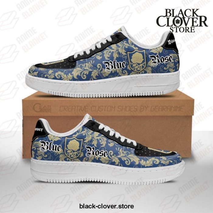 Black Clover Air Force Shoes - Magic Knights Squad Blue Rose Sneakers Anime Men / Us6.5