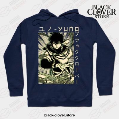 Black Clover Anime Yuno Hoodie Navy Blue / S