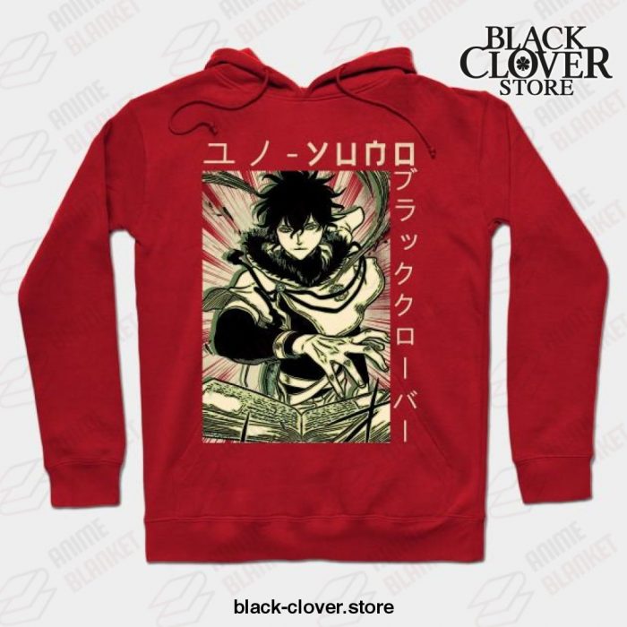 Black Clover Anime Yuno Hoodie Red / S