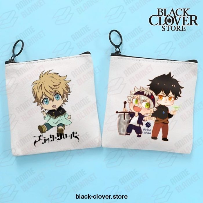 Black Clover Asta Canvas Coin Purse Small Wallet Zipper Bag Hand