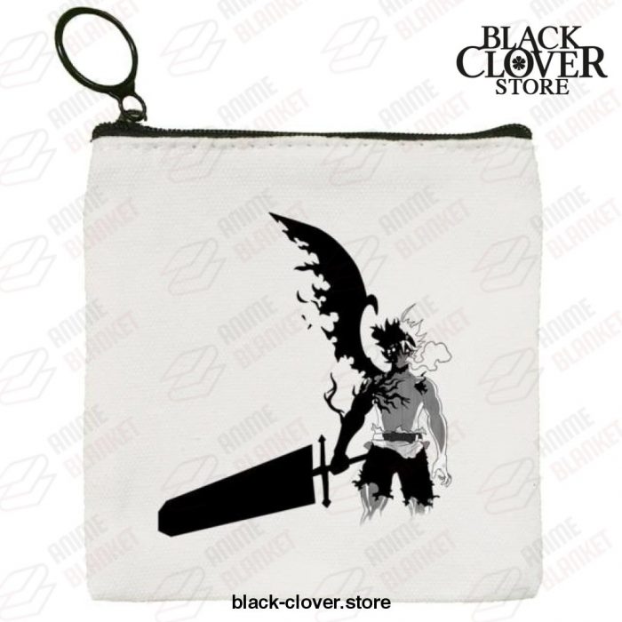 Black Clover Asta Canvas Coin Purse Small Wallet Zipper Bag Hand Style 11
