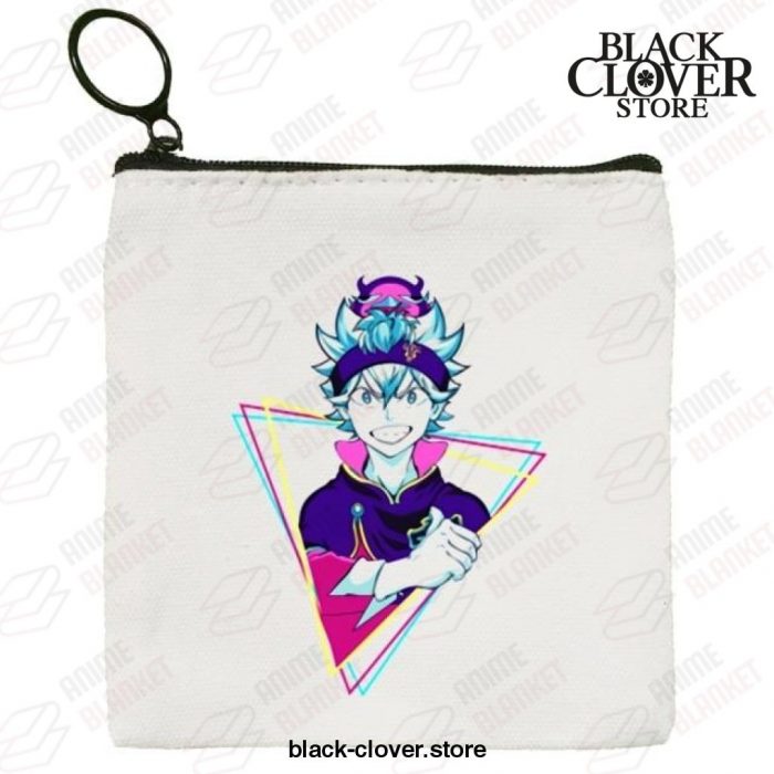 Black Clover Asta Canvas Coin Purse Small Wallet Zipper Bag Hand Style 14