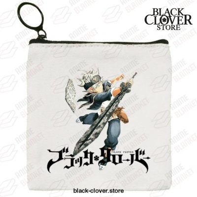 Black Clover Asta Canvas Coin Purse Small Wallet Zipper Bag Hand Style 15