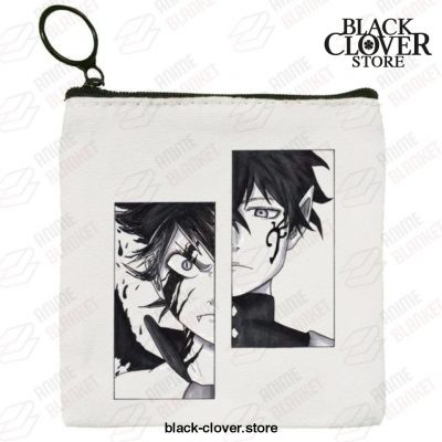 Black Clover Asta Canvas Coin Purse Small Wallet Zipper Bag Hand Style 4