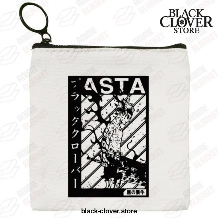 Black Clover Asta Canvas Coin Purse Small Wallet Zipper Bag Hand Style 9