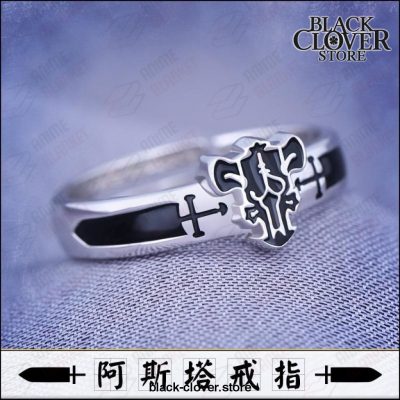 Black Clover Asta Cosplay Silver Ring Fashion