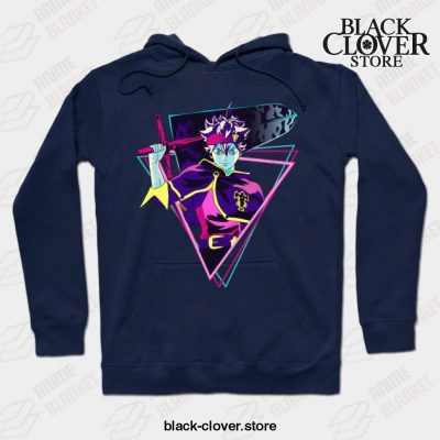 Black Clover - Asta Retro Design Hoodie Navy Blue / S