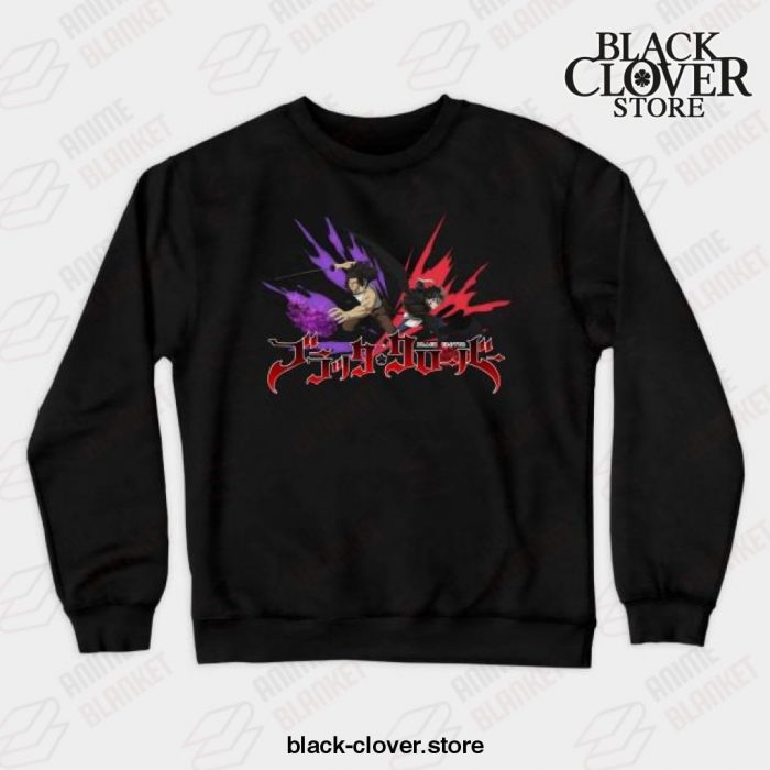 Black Clover Asta & Yami Crewneck Sweatshirt Navy Blue / S