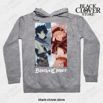 Black Clover Fantasy Anime - Yuno & Asta Hoodie Gray / S
