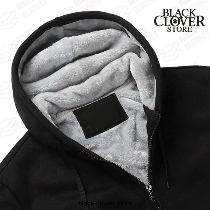 Black Clover Jacket - Bull Coat Zipper Hoodie Winter Warm