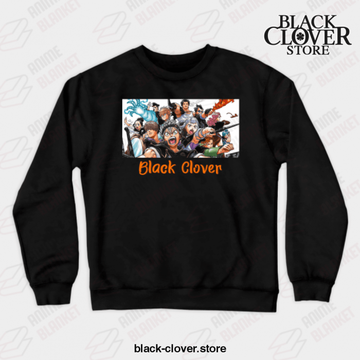 Black Manga Clover Characters Awesome Design Crewneck Sweatshirt / S