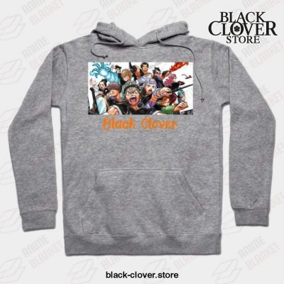 Black Manga Clover Characters Awesome Design Hoodie Gray / S