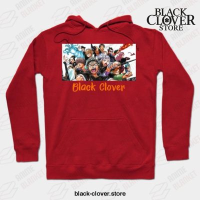Black Manga Clover Characters Awesome Design Hoodie Red / S