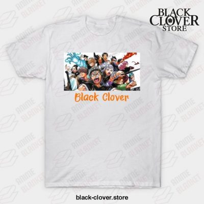 Black Manga Clover Characters Awesome Design T-Shirt White / S