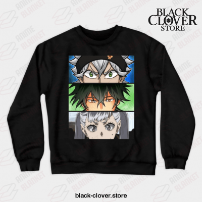 Black Manga Clover Main Characters Crewneck Sweatshirt / S