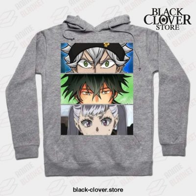 Black Manga Clover Main Characters Hoodie Gray / S