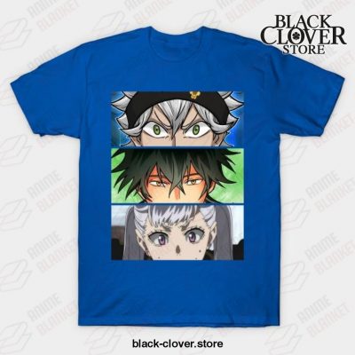 Black Manga Clover Main Characters T-Shirt Blue / S