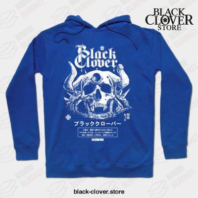 Demon Skull Black Clover Hoodie Blue / S