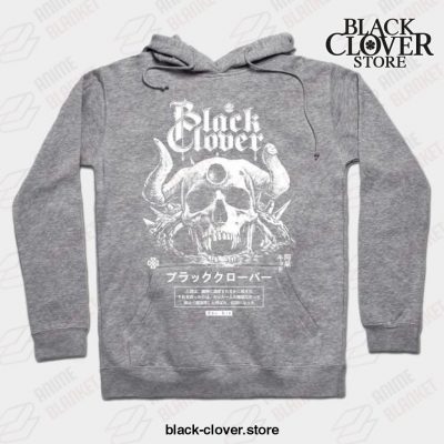 Demon Skull Black Clover Hoodie Gray / S