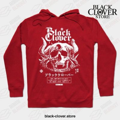 Demon Skull Black Clover Hoodie Red / S