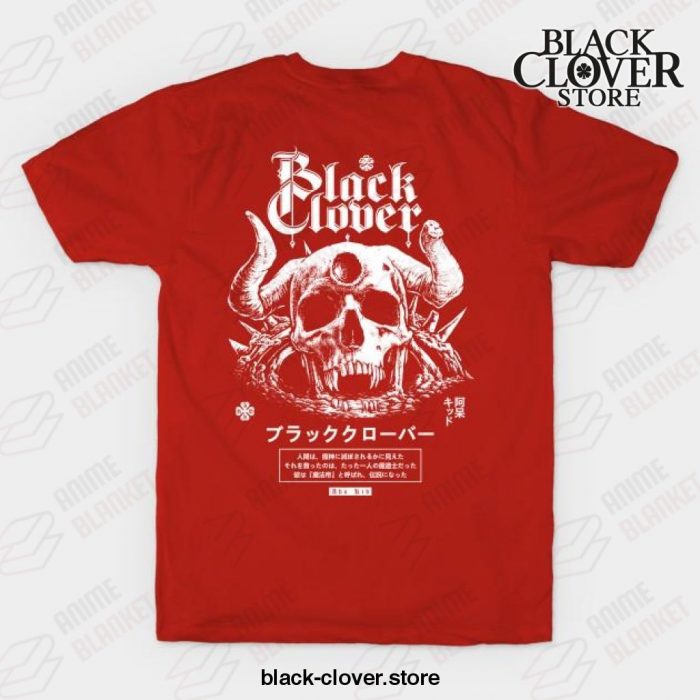 Demon Skull Black Clover T-Shirt Red / S