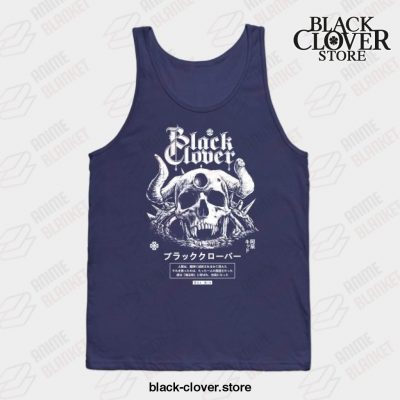Demon Skull Black Clover Tank Top Navy Blue / S