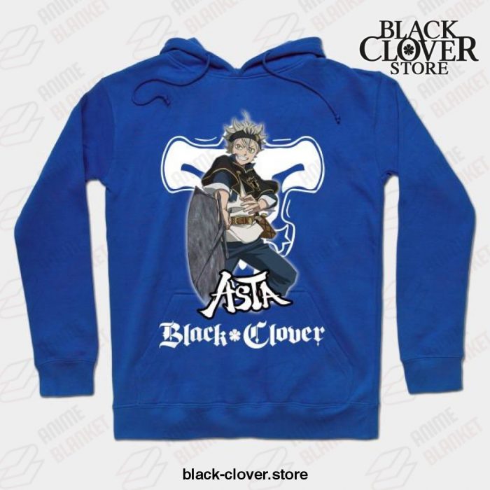Funny Design Asta Clover Black Hoodie Blue / S