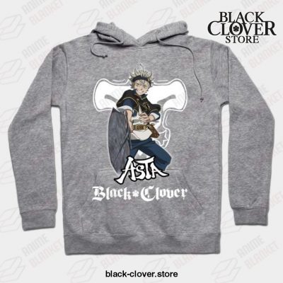 Funny Design Asta Clover Black Hoodie Gray / S