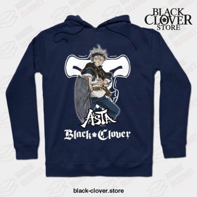Funny Design Asta Clover Black Hoodie Navy Blue / S