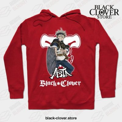 Funny Design Asta Clover Black Hoodie Red / S