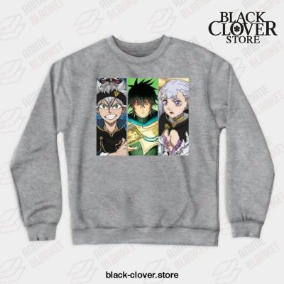 Graphic Love Anime Clover Black Asta Yuno Noelle Crewneck Sweatshirt Gray / S