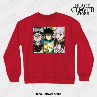 Graphic Love Anime Clover Black Asta Yuno Noelle Crewneck Sweatshirt Red / S