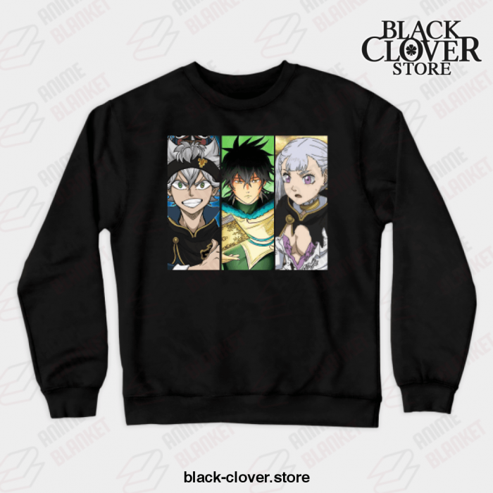 Graphic Love Anime Clover Black Asta Yuno Noelle Crewneck Sweatshirt / S